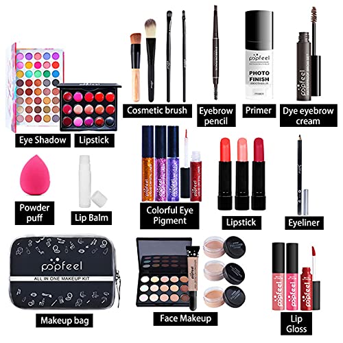 All-In-One Makeup Kit, 30 Pcs Complete Makeup Gift Set Full Kit Combination with Eyeshadow Blush Lipstick Concealer etc, Essential Starter Bundle for Women, Pro Multi-purpose Beauty Cosmetic Set#5 - Image 3