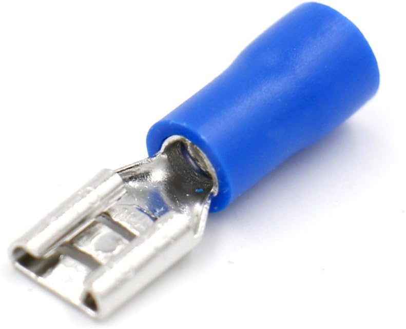 Balmann Blade Receptacles Blue Pin Size 4.8 mm Crimp Terminals Insulated for Electronics and Hobby – CABLE LUGS Pack of 25)