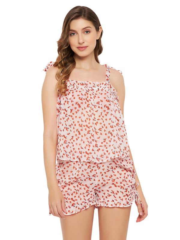 Women's Georgette Pretty Florals Resort Wear Top & Shorts Set-image-49