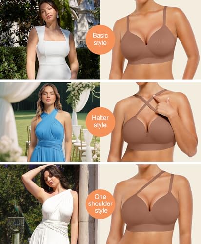 Image of Popilush Bras for Women No Underwire Comfortable Bralettes Plus Size Bra
