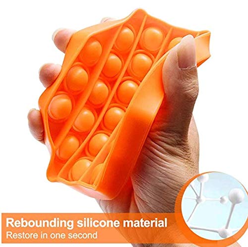 Image of LIVYU LIFE Push pop Bubble Fidget Toy, Stress Relief and Anti-Anxiety Tools Sensory Toy for Autism to Relieve Stress for Kids and Adults (Octagonal-Orange)