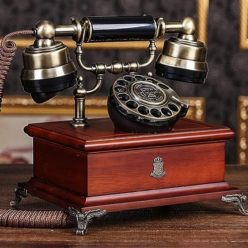 Téléphone antique européen en bois massif pour sublimer votre bureau ou votre salon