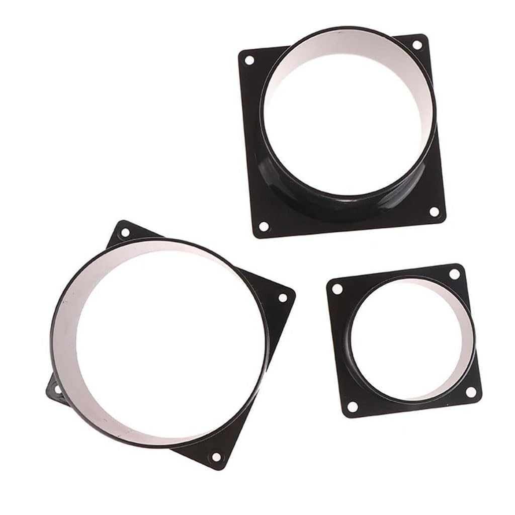 1 connettore a flangia inferiore quadrato nero in ABS resistente, multi-dimensioni 75/100/120/150 mm, adattatore di ingresso e uscita (150 mm)