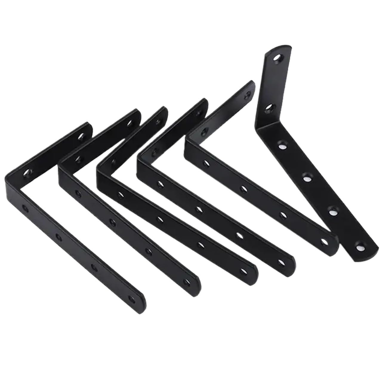 Hzomif Black 20Pcs Stainless Steel 90 Degree Angle Bracket Corner Brackets For Furniture Cabinet Door Shelf