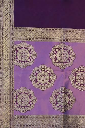 Image of PURVAJA Women's Kanjiwaram Semi-Stitched Lehenga choli