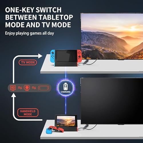 Switch TV Dock, SiWiQU Dock Switch Compatible con Nintendo Switch/Switch OLED con 4K HDMI Tipo C 2xUSB Puerto, Base Switch Repuesto Switch Dock Oficial Admite TV y Modo Escritorio [No para Switch 2] - imagen 2