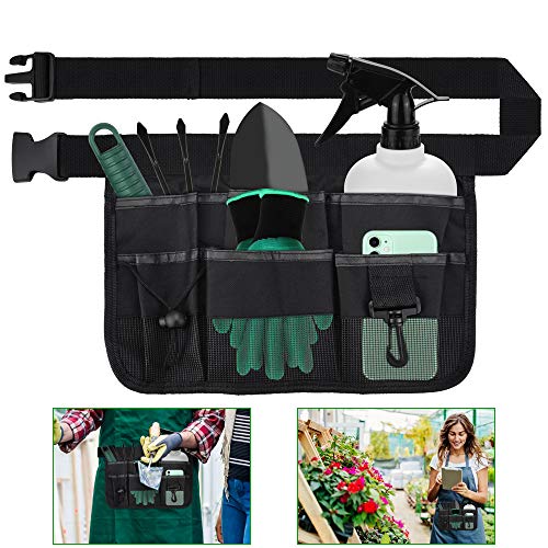 KBNIAN Ceinture Travail Porte Outils avec 7 Pochettes Ceinture Bricoleur Ceinture Charpentier Ceinture Porte Outillage Professionnelle en Toile Imperméable pour Bricolage Jardinage Électricien