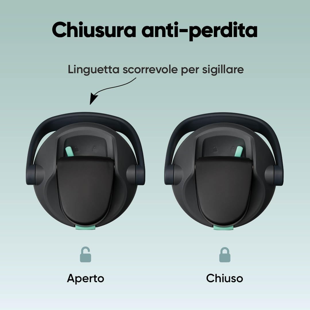 Owala FreeSip Sway borraccia termica in acciaio inox con beccuccio 2‑in‑1, 1185ml, cannuccia integrata e manico ad archetto, per viaggi, scuola e sport, senza BPA, a prova di perdite, Foggy Tide