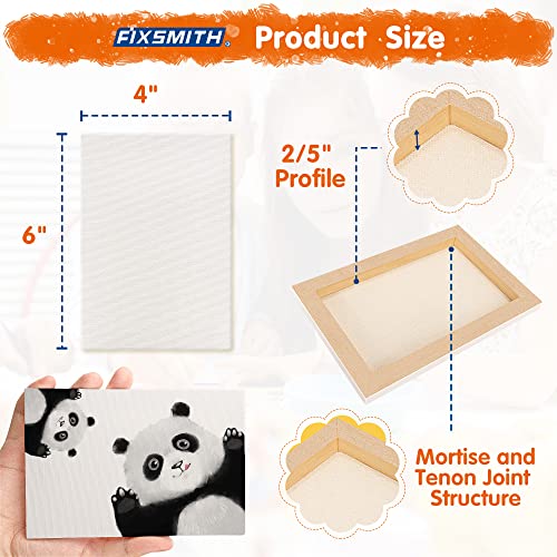 Image of FIXSMITH Mini Stretched Canvas for Painting - 24 Pack 4 x 6 Inch, 2 /5 inch Profile Small Canvases, 100% Cotton Little Blank Canvas, Home Decor Project, Art Supplies for Acrylic Oil Painting
