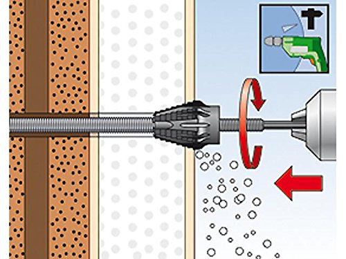 Fischer Thermax Befestigungsset 6 x 16/170 M12 Hochleistungsmörtel FIS V 300 T Multi Kleb und Dichtstoff KD-290 Zylinderbürste
