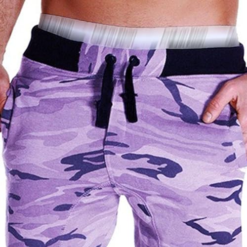 Mens Camo Casual Jogger Pants Drawstring Waist Cotton Athletic Sweatpants Hip Hop Loose Workout Cargo Pants2