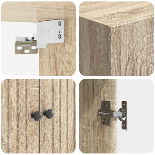 Armarios de madera de 2 piezas 66x34,5x90 cm modulares para almacenamiento en el salón 8