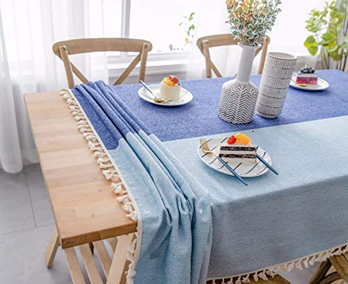 Tovaglia Quadrata NEWISHER In Lino E Cotone Ricamata – 106,7x106,7 Cm – Stile Rustico Jacquard Per Cucina E Sala Da Pranzo