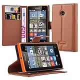Cadorabo Funda Libro para Nokia Lumia 530 en MARRÓN Chocolate - Cubierta Proteccíon con Cierre Magnético, Tarjetero y Función de Suporte - Etui Case Cover Carcasa