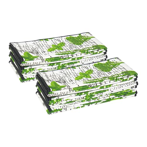 Image of R home Cotton Table Napkins Set of 6 Reusable Washable Cloth Napkins for Dining Table, Dinner, Parties, Kitchen & Cocktail Use Thick Durable Long Lasting Fabric (Basil, Set of 12)