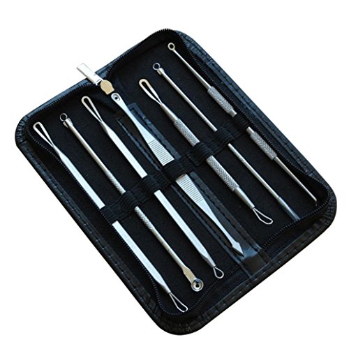 SANNYSIS Blackhead Whitehead Facial Acne Spot Pimple Remover Extractor Tool Kit