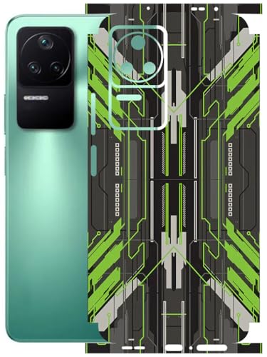 Image of AtOdds - Full Body Back Screen Guard Protector Film - Lamination Wrap Skin Sticker Compatible with Poco F4 (5G) | Scratchproof Matte Finish (Cyber Green)