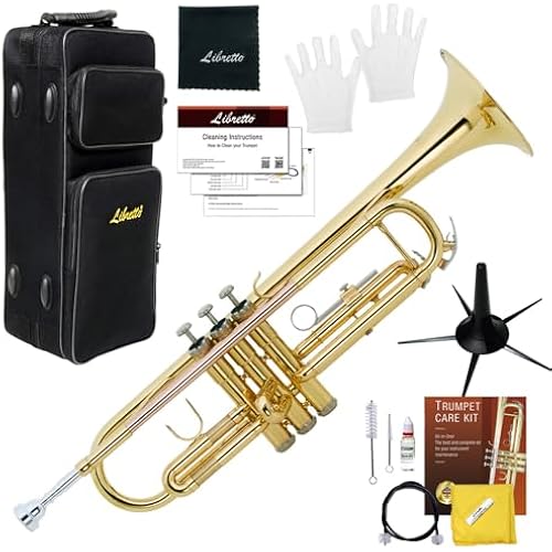 Libretto Gold Lacquer Bb Trumpet Set, Rose Brass Leadpipe