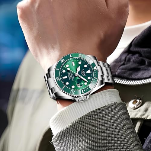 Image of LIGE Fashion Watches for Men Stainless Steel Business Dress Watch Waterproof Analog Quartz Watch with Luminous Date Display Manl Wrist Watch