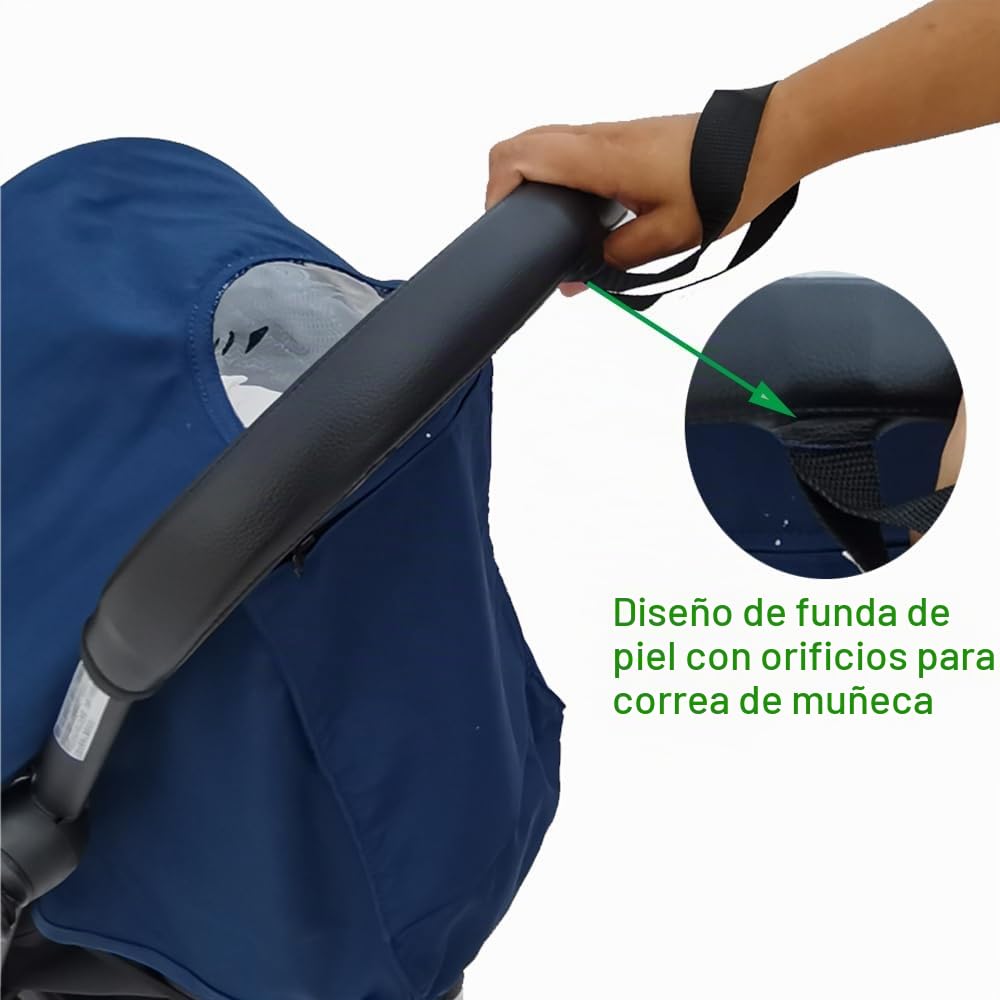 Funda de piel sintética para asa de cochecito, funda protectora para cochecito, accesorios para cochecito babyzen yoyo, con las manos correas agujero