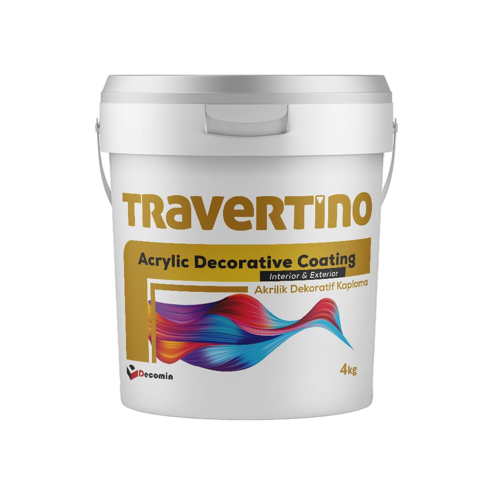 Travertino Dekoputz aus Acryl, Naturstein-Effekt, 4 kg, innen und außen, auf Wasserbasis, exklusives Finish