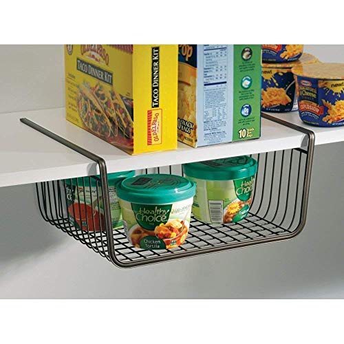 Image of Styleys Metal Under Shelf Basket Wire Rack for Extra Cabinet Storage 13.5-inch, 3pcs, Black - S11027A