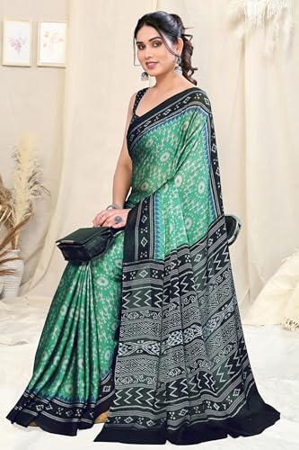 Image of MIRCHI FASHION Women Saree | Chiffon Batik Printed Breathable Regular Use Sari with Blouse