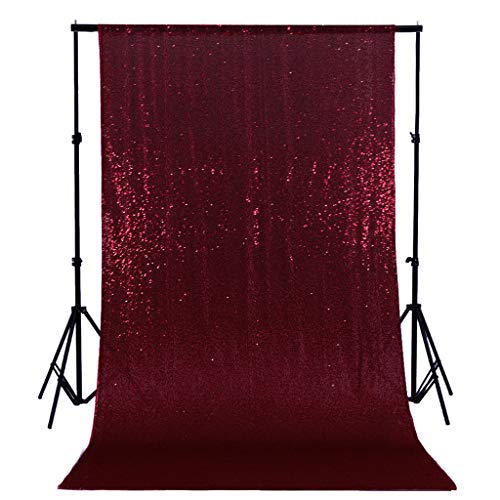 Telón de lentejuelas burdeos 4FTx8FT para fondo fotográfico miniatura 1