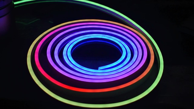 Image of Smart LED Neon Rope Lights, WiFi Gradient RGB+IC Rope Lights Indoor with Remote, Waterproof Flexible DIY LED Strip Lights for Bedroom, Cuttable, Music Sync, Compatible with Alexa, 16.4ft