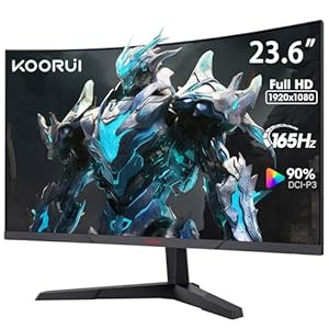 KOORUI 165Hz駆動湾曲ゲーミングモニター 24インチモニター フルHD 12,880円送料無料！