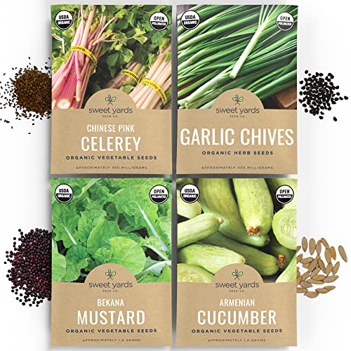 Organic Asian Vegetable Garden Seeds Variety Pack - Non-Gmo Usda Certified Organic Open Pollinated Heirloom Usa Seed Packets #TOP3