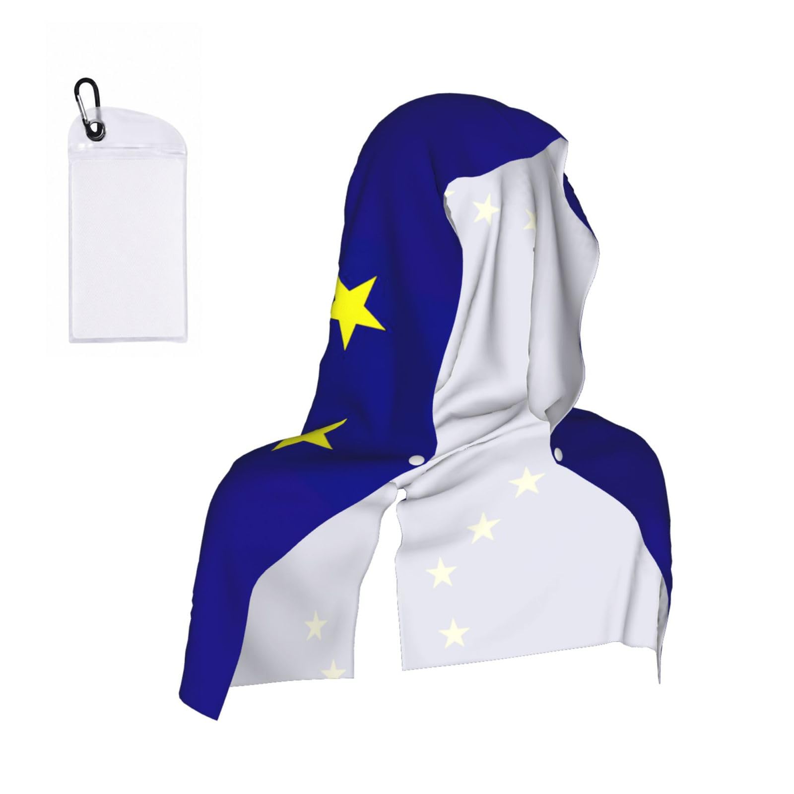 DUWAA Alaska State Flag Print Cooling Hooded Sports Towel, 30×60cm Quick Drying Summer Cool Head Wrap For Neck And Face