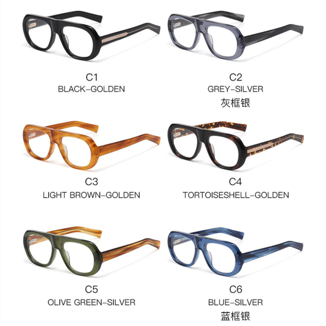 Montura de gafas de sol retro de acetato grueso