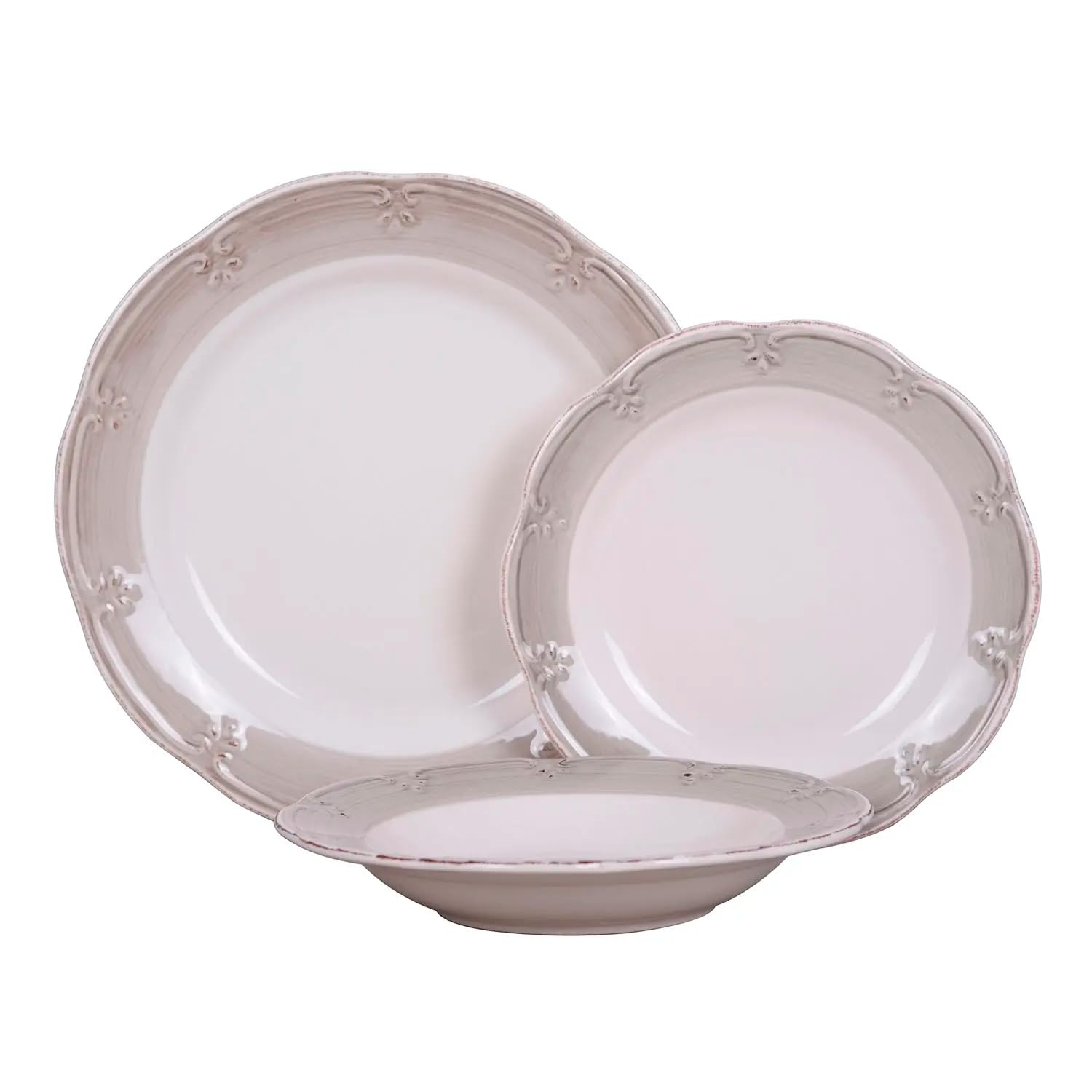 Vajilla de 18 Piezas | Servicio de Mesa Clásico | Apta para Lavavajillas y Microondas (Beige)