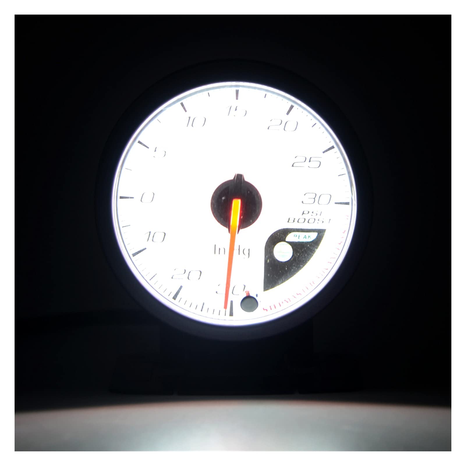 6. 0MM -30-30 PSI. Wzmocnienie Turbo Gauge White Twarz Dual LED Kolor