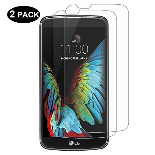 LG K10 Screen Protector, RBEIK Premium [Tempered Glass] [9H Hardness] [Bubble Free] [Anti-Fingerprint] [Anti-Scratch] for LG K10 Rounded Edge Glass Screen Protector with