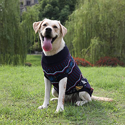 Hundepullover mit klassischer Schneeflockenmuster, Rollkragenpullover, warme Strickwaren, Haustier-Winterkleidung für mittelgroße bis große Hunde - Image 8