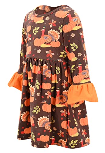 Image of Girls Long Sleeve Ruffled Dresses for Toddlers and Kids
