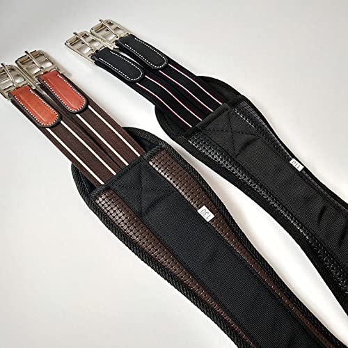 TIEHANZI Professionele 130 cm Britse paardensingel Cinch Hisbiscus stof met verstelbare metalen gesp voor paardrijden, racen en dressuur, dubbelzijdige elastische zadel singel lus ademende buik singel - Afbeelding 4