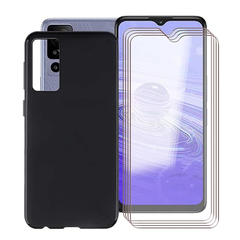 TREBAM Case for TCL 40R 5G (6.6 Inches) with 4 x Tempered Glass Screen Protectors