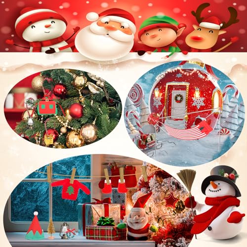 Image of 20 Pcs Christmas Elf Doll Clothing Accessories, Sleeping Bag Christmas Accessory for Elf Doll Include Elf Sleeping Bag Apron Chef Hat Sweater Scarf Glasses Bathrobe Shoes Hammock for Elf Doll Decor