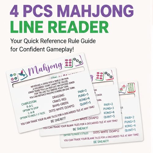 4 Pzas. Mahjong Line Reader con Guía Rápida de Reglas miniatura 2