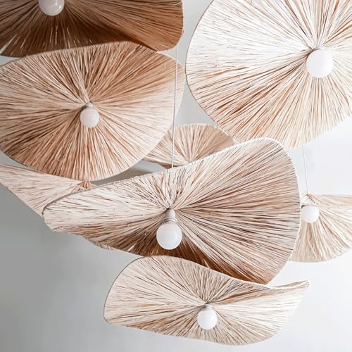 Suspension créative pour salon en rotin tressé avec hauteur réglable