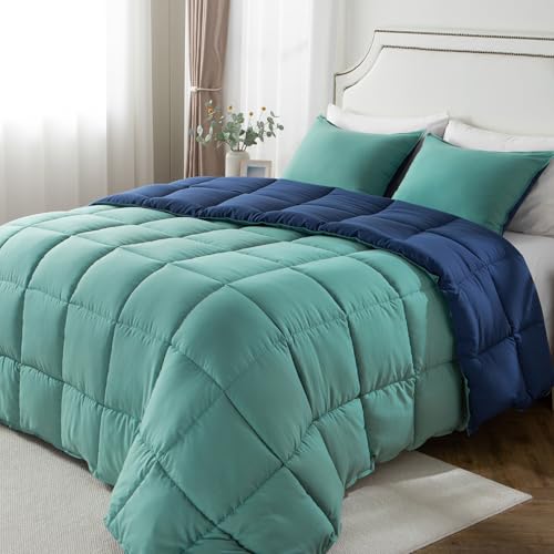 Image of KASENTEX Queen Comforter Set, Reversible,Goose Down Alternative,All Season
