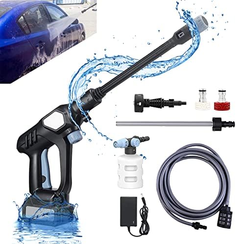 Electric Cordless High Pressure Cleaner Washer Portable 21V 4.0Ah Battery-Powered Power Washer MAX 45Bar 25000RPM Electric Cleaner 3-speed Mode Lightweight Friendly for Women and Senior Citizen