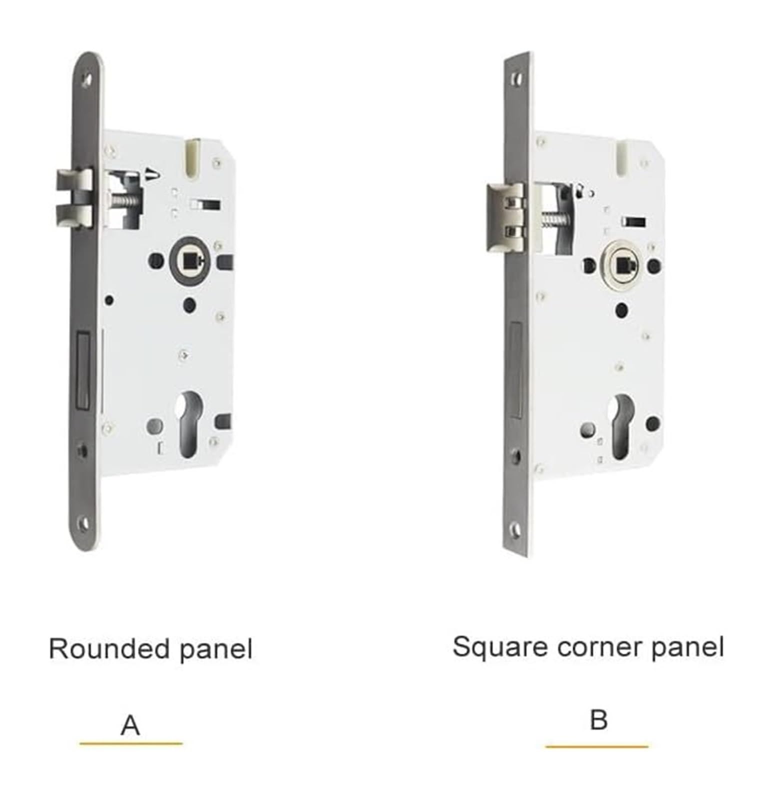 Zamki wpuszczane, zamki skrzydłowe, Korpus Mortice Silent Lock z języczkiem, okrągły i kwadratowy panel 235x23mm 32mm Cylinder 55mm 5572(Lock B-72mm)
