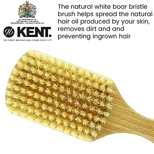 Kent Os11 Satinwood Rectangular Military Club Hair Brush And Facial Brush For Beard Care, Soft White Natural Boar Bristle Brush For Fine Or Thinning Hair Mens Grooming, Hair Care, And Beard Brush #TOP4