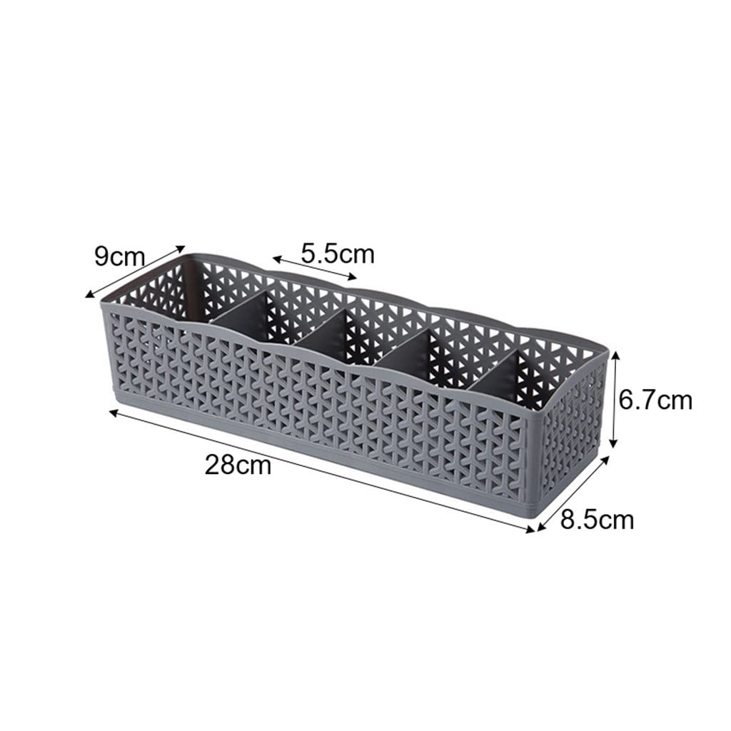 Scatole portaoggetti Intrecciate Calzini Biancheria Intima Mutandine Divisori per cassetti Custodie Separate Organizzatori Guardaroba Organizzazione Bagno casa (3)