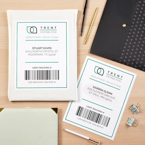 Image of Avery Printable Shipping Labels, 5.5 inch x 8.5 inch Customizable Stickers, White, 200 Blank Mailing Labels, Great for Mailing, Shipping, Organizing, and More (8426) One Size (Pack of 5)