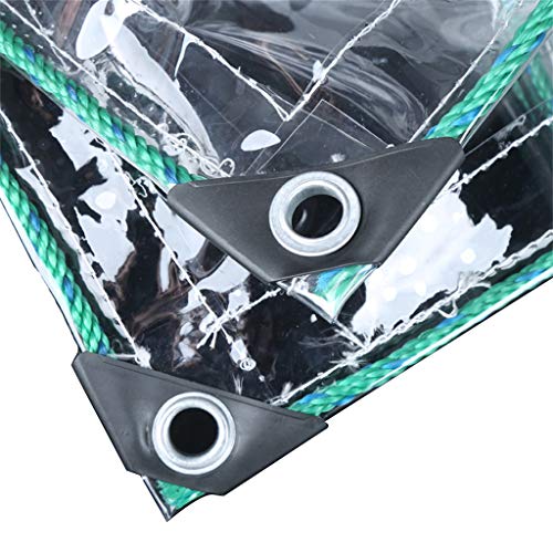 Preisvergleich Produktbild Plane Mehrzweck 100% wasserdicht Transparent Doppelseitig Plane Faltbar Regenfest Winddicht Verschleißfest Reißfestigkeit mit Ösen zum Garten Draussen
